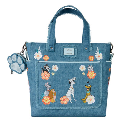 Tote bag convertible avec porte monnaie Loungefly Disney chiens et chats faux denim