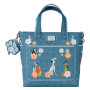 Tote bag convertible avec porte monnaie Loungefly Disney chiens et chats faux denim