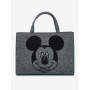 Loungefly Disney Mickey Mouse Gray Denim Convertible sac à main - Import Septembre 2025 Loungefly Disney Mickey Mouse Gray Denim Convertible sac à main - Import Septembre 2025