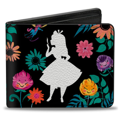 Portefeuille a deux volets Disney Alice aux pays des merveilles silouhette - import