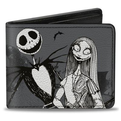 Portefeuille a deux volets Disney Jack et Sally cimetiere - import
