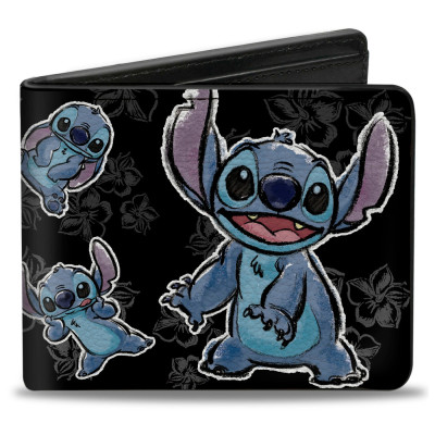 Disney Lilo & Stitch Hibicus Poses Stitch Sketch Bi-Fold Wallet - Import Août 2025