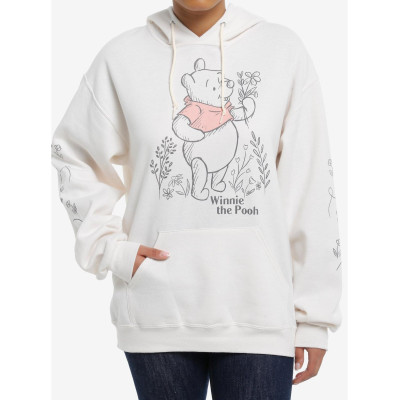 Disney Winnie The Pooh Cream Floral Girls Sweatshirt à capuche - Import Août 2025