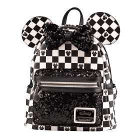 Sac a dos Loungefly Minnie Mouse Damier Sequin - import juillet