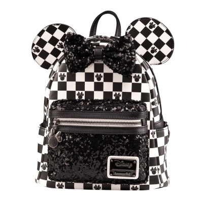 Sac a dos Loungefly Minnie Mouse Damier Sequin - import Août