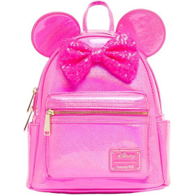 Sac a dos Loungefly Minnie Mouse Glitter Sparkle pink - import juillet
