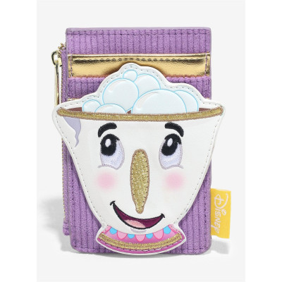 Portefeuille Loungefly Disney Beauty and the Beast Chip Figural Corduroy Zip - import septembre