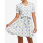 Her Universe Disney Mickey Mouse Pastel Checkered Tie-Front Dress Her Universe Exclusive - Import Août 2025 Her Universe Disney Mickey Mouse Pastel Checkered Tie-Front Dress Her Universe Exclusive - Import Août 2025