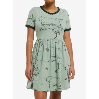Her Universe The Lord Of The Rings Middle-Earth Map T-Shirt Dress Her Universe Exclusive - Import Août 202534116167_hi?$productM