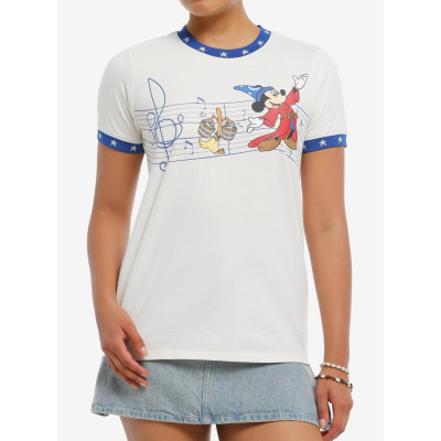 Her Universe Disney Fantasia The Sorcerer's Apprentice Mickey Mouse Girls Ringer T-Shirt - Import Août 202533805711_hi?$productM