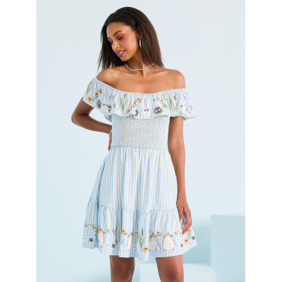 Studio Ghibli® Mon voisin Totoro Striped Floral Icons Ruffle Smock Robe - Import Août 202533865440_hi?$productMainDesktop$&fmt=a