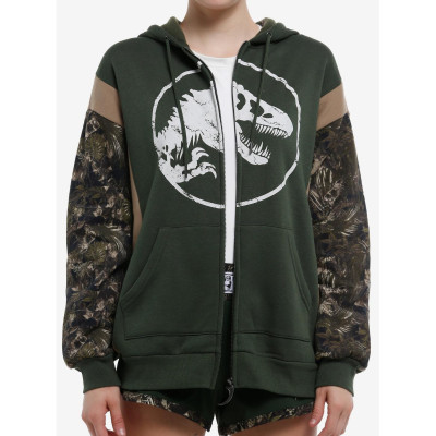 Her Universe Jurassic Park Clever Girl Camouflage Girls Oversized Sweatshirt à capuche - Import Août 202533987956_hi?$productMai
